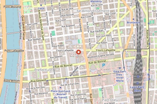 Map showing Maison Pralus in Lyon