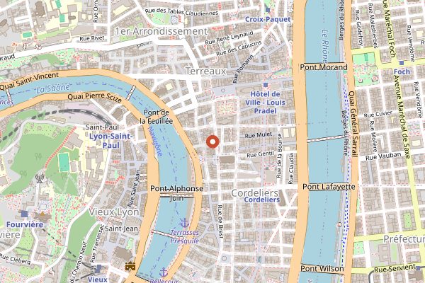 Map showing Le Grisbi in Lyon