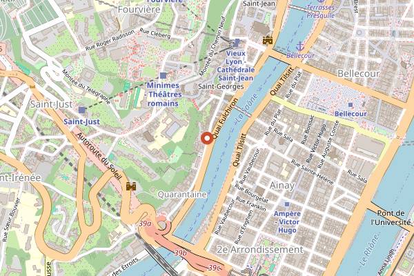 Map showing La Baguette Magique in Lyon