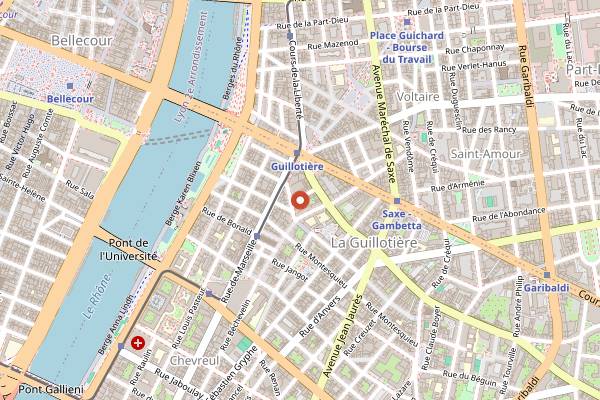 Map showing La Baignoire in Lyon