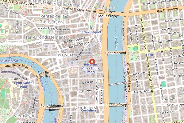 Map showing Les Muses de l'Opera in Lyon