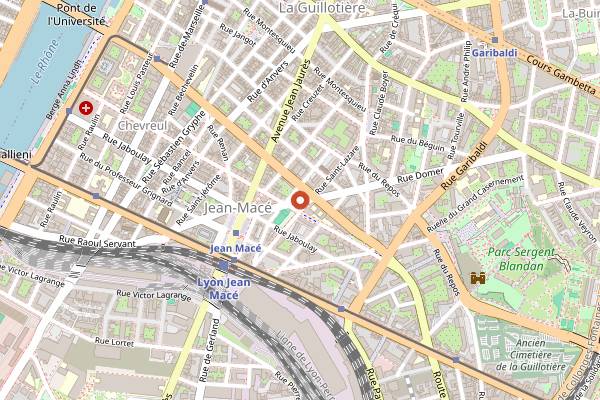 Map showing Mama Shelter Lyon Bar in Lyon