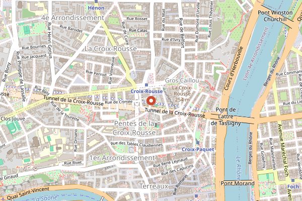 Map showing Le Desjeuneur in Lyon