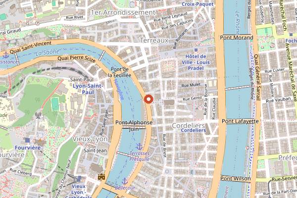 Map showing Loutsa Cordeliers in Lyon