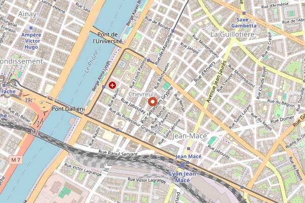 Map showing Gus and Gas in Lyon