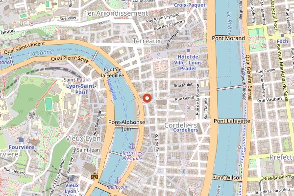 Map showing Circle in Lyon