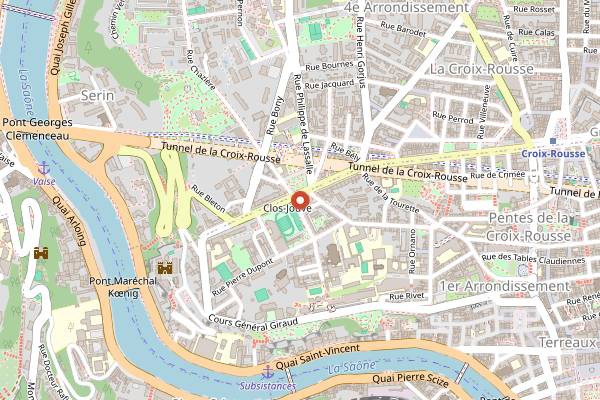 Map showing Le Cafe J'Adore in Lyon