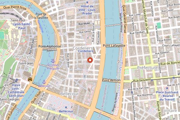 Map showing Les Cafetiers in Lyon