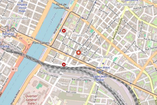 Map showing Okara in Lyon