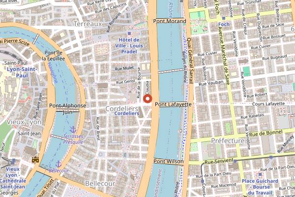 Map showing Bouchon Comptoir Brunet in Lyon