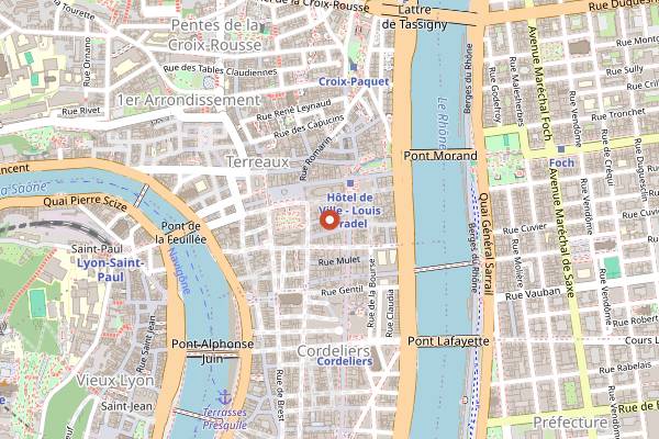 Map showing Chez Hugon in Lyon