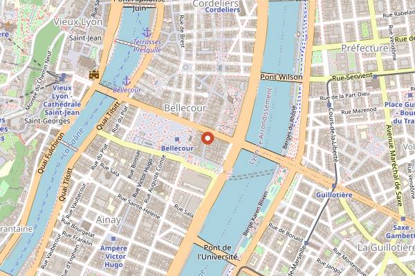 Map showing Chez Mounier in Lyon