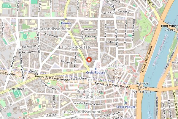Map showing Daniel et Denise Croix-Rousse in Lyon