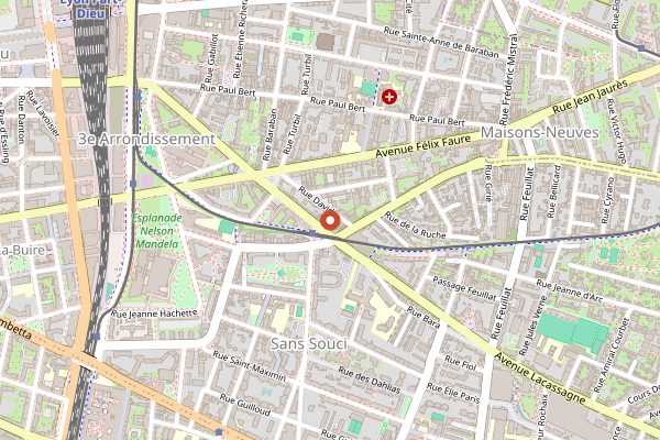 Map showing Les Marmottes in Lyon