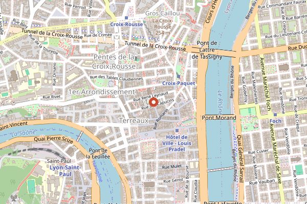 Map showing La Boite a Cafe in Lyon