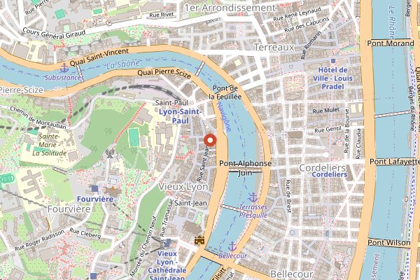 Map showing L'Authentik in Lyon