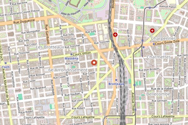 Map showing Le Fils du Boucher in Lyon