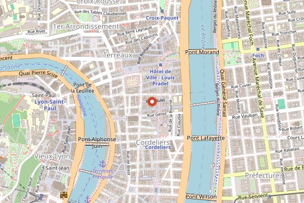 Map showing Neshama Kitchen in Lyon