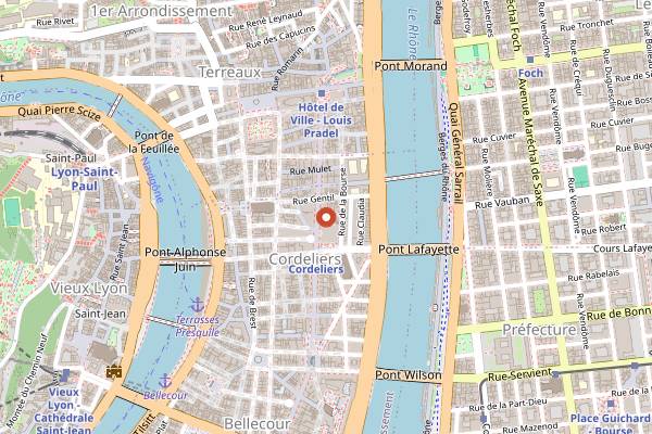 Map showing Quais du Polar in Lyon
