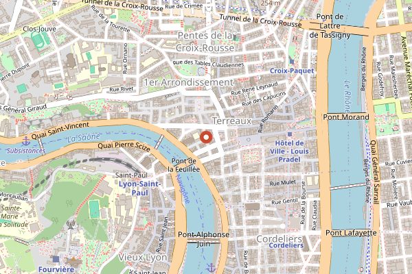 Map showing L'Atelier des Augustins in Lyon