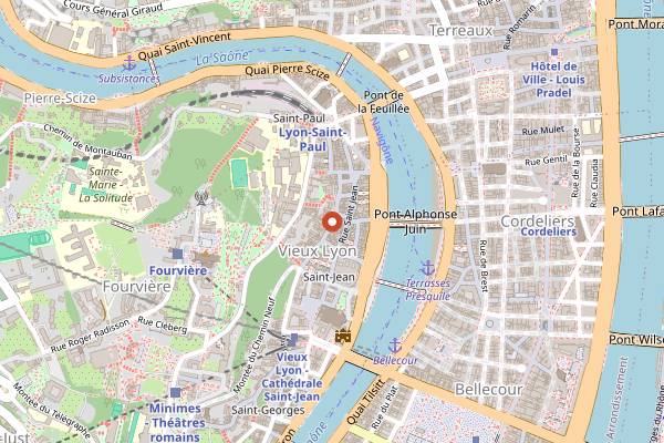 Map showing Les Loges (Cour des Loges) in Lyon