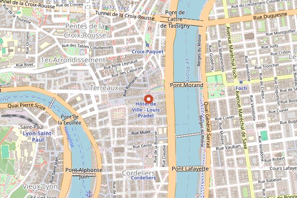 Map showing Les Muses de l'Opera in Lyon
