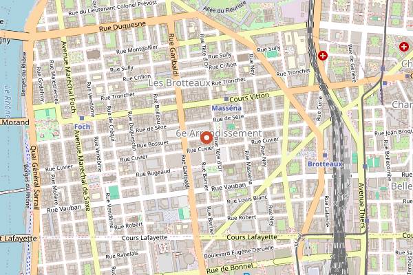 Map showing Miraflores in Lyon