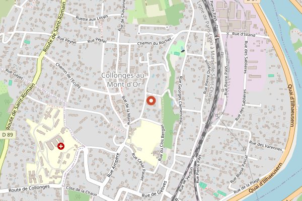 Map showing L'Auberge du Pont de Collonges (Paul Bocuse) in Lyon