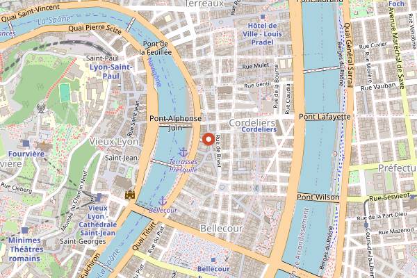 Map showing Le Merciere in Lyon
