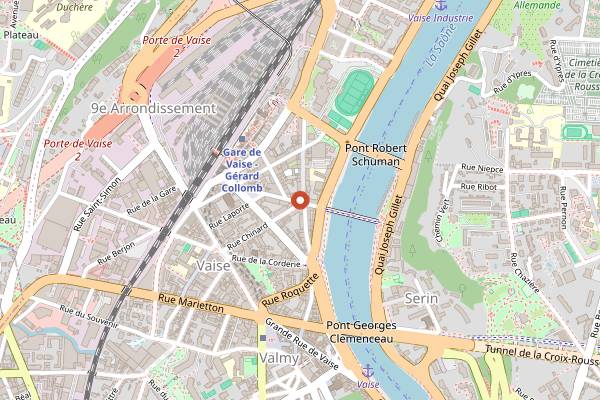 Map showing Milord Circus in Lyon