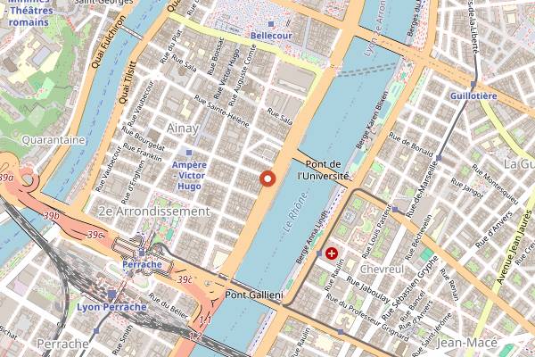 Map showing Quai 31 in Lyon