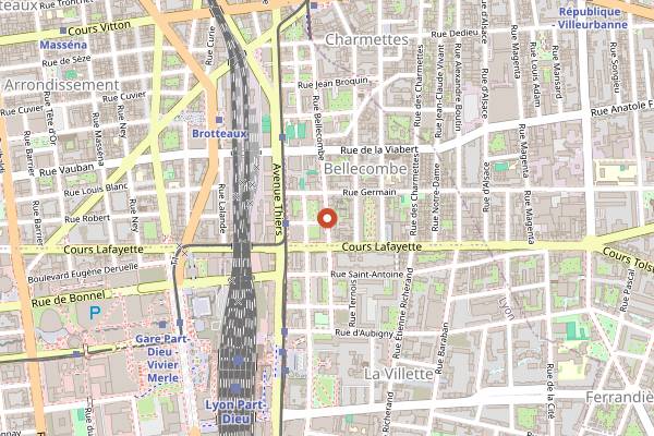 Map showing Marche Bellecombe in Lyon
