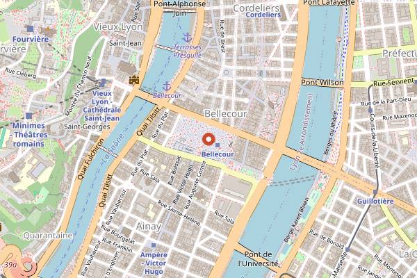 Map showing Marche Bellecour in Lyon