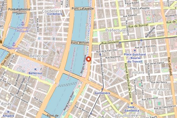 Map showing Marché des Quais du Rhône Victor Augagneur in Lyon