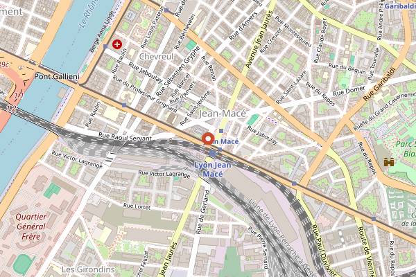 Map showing Marche Jean Mace in Lyon