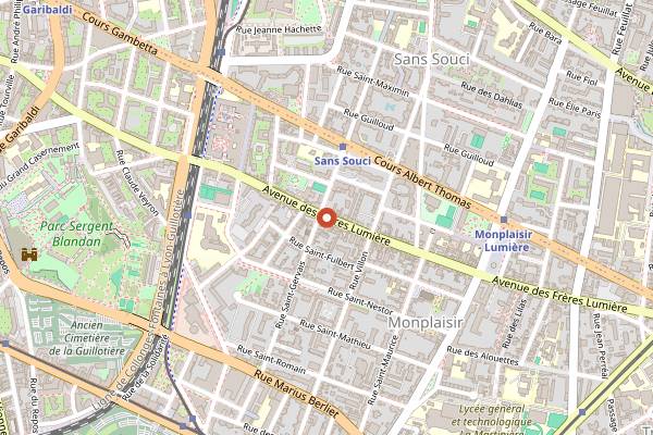 Map showing Marche Monplaisir in Lyon
