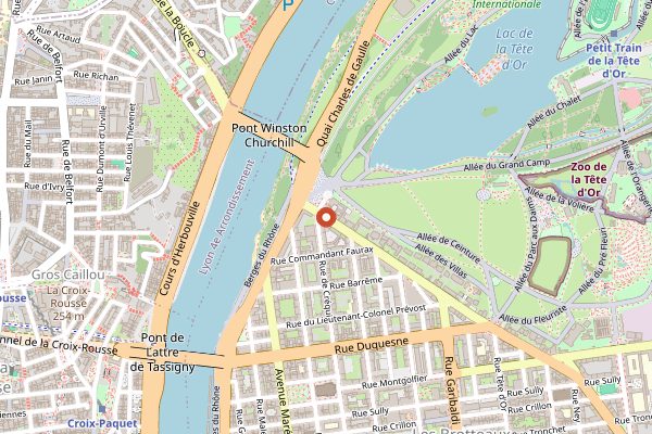 Map showing Marche de la Tete d'Or in Lyon