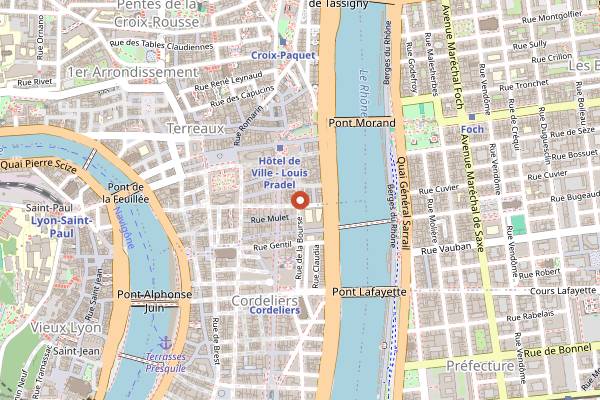 Map showing L Bar in Lyon