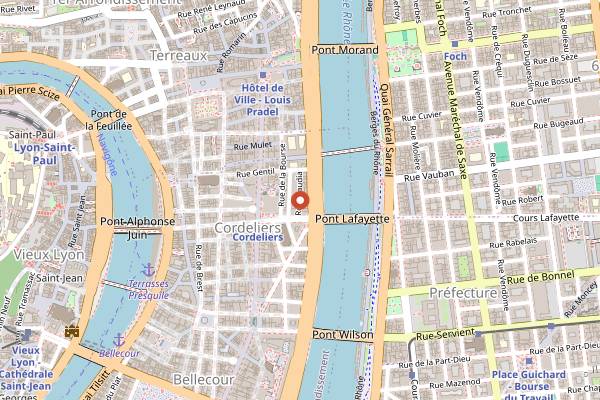 Map showing XS Bar in Lyon