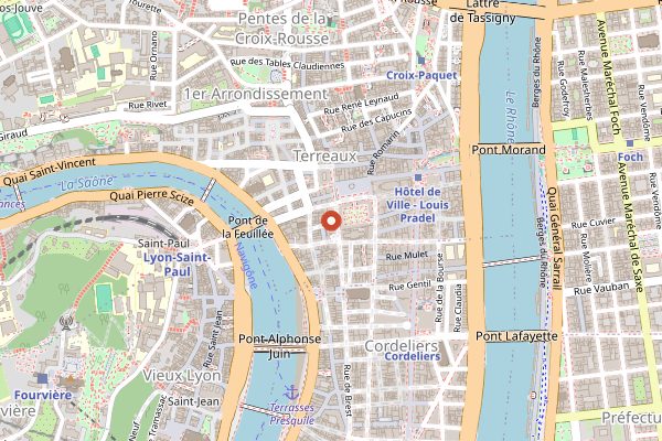 Map showing Chez Paul in Lyon