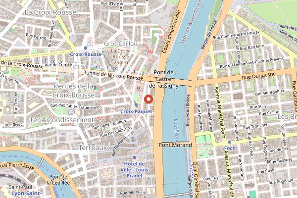 Map showing La Mere Brazier in Lyon