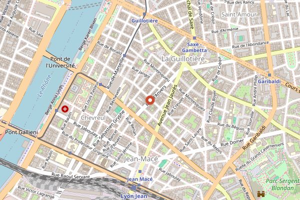 Map showing Le Bouillon Paradis in Lyon