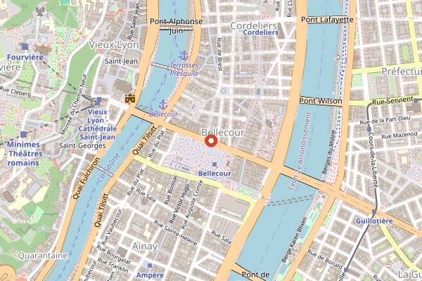 Map showing Maison Pignol Bellecour Takeaway in Lyon