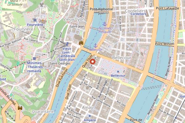 Map showing Le Passage Wine Bar in Lyon