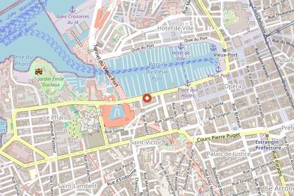 Map showing Bar de la Marine in Marseille