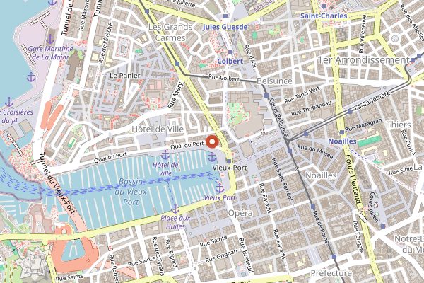 Map showing Le Petit Pernod in Marseille