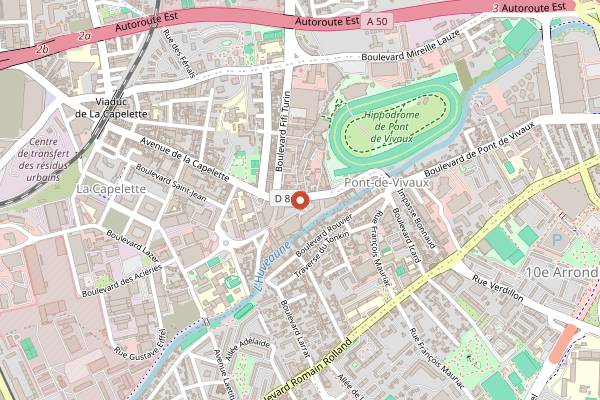 Map showing Brasserie La Minotte in Marseille