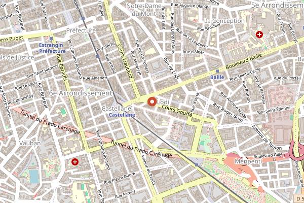 Map showing Brasserie Zoumai in Marseille