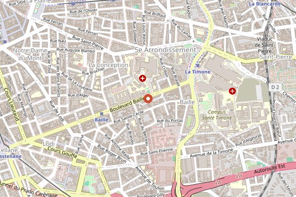 Map showing De Bon'heur Cafe in Marseille