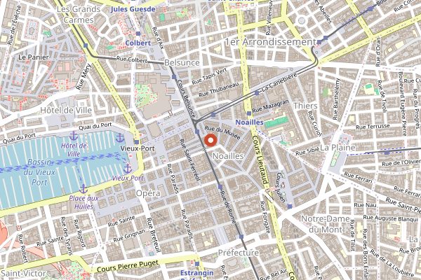 Map showing Chez Yassine in Marseille